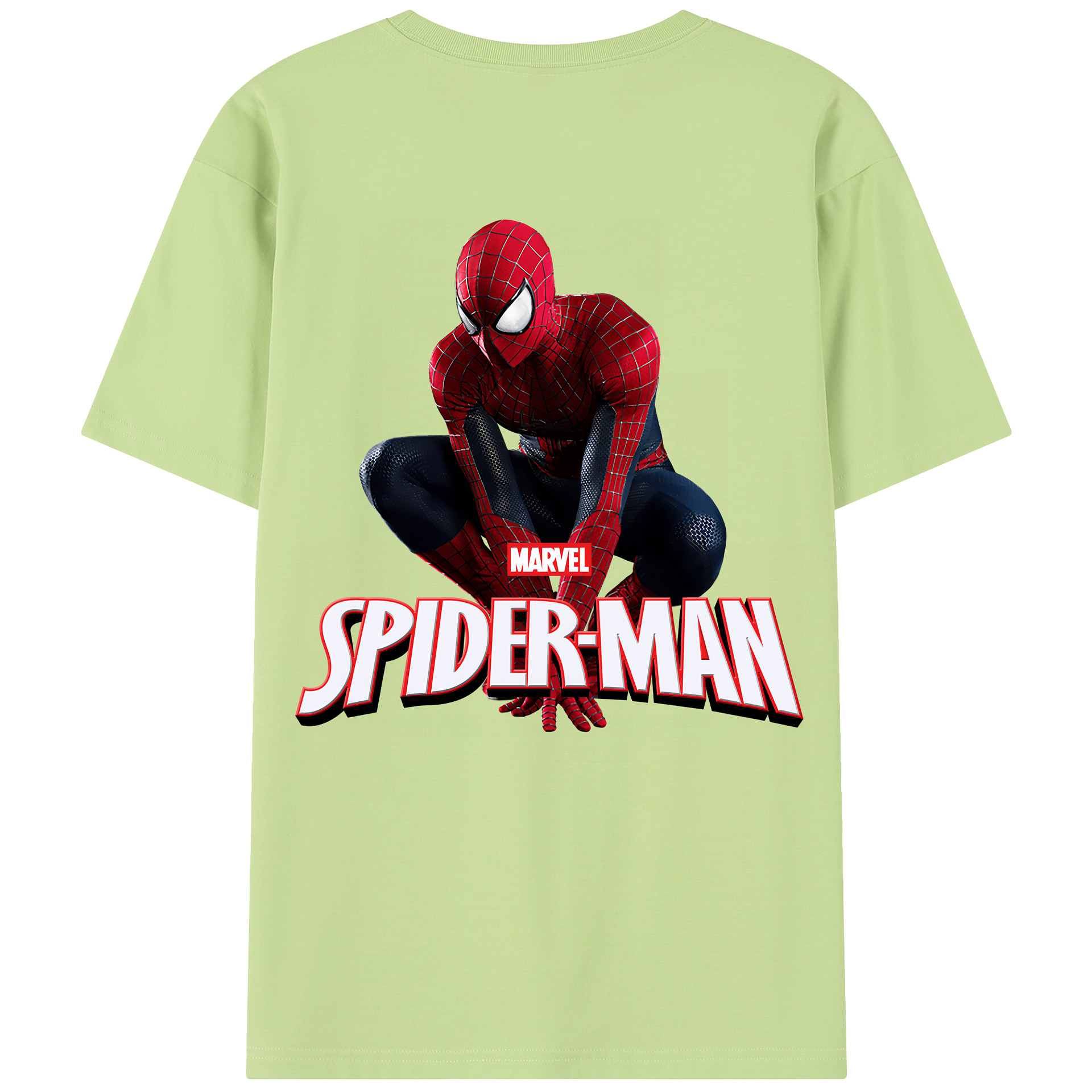 （画像用） Spider Man スパイダーマン 綿100％半袖Tシャツ（背面プリント）